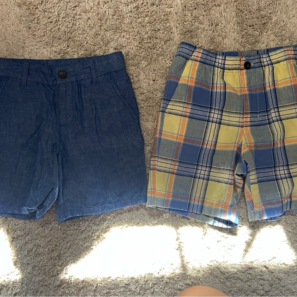 Kids Blue and Plaid Shorts Set